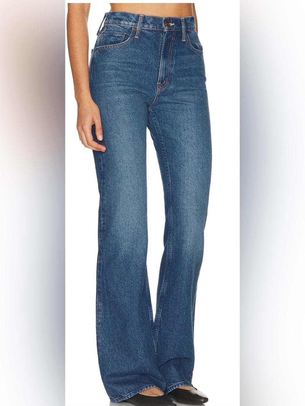 NWT MOTHER Snacks! The Mixer Heel Bangers & Mash Blue Size 28